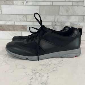 Rockport Black Womens Comfort Shoe Sneakers Size 6.5 Leather Upper Tie Laces